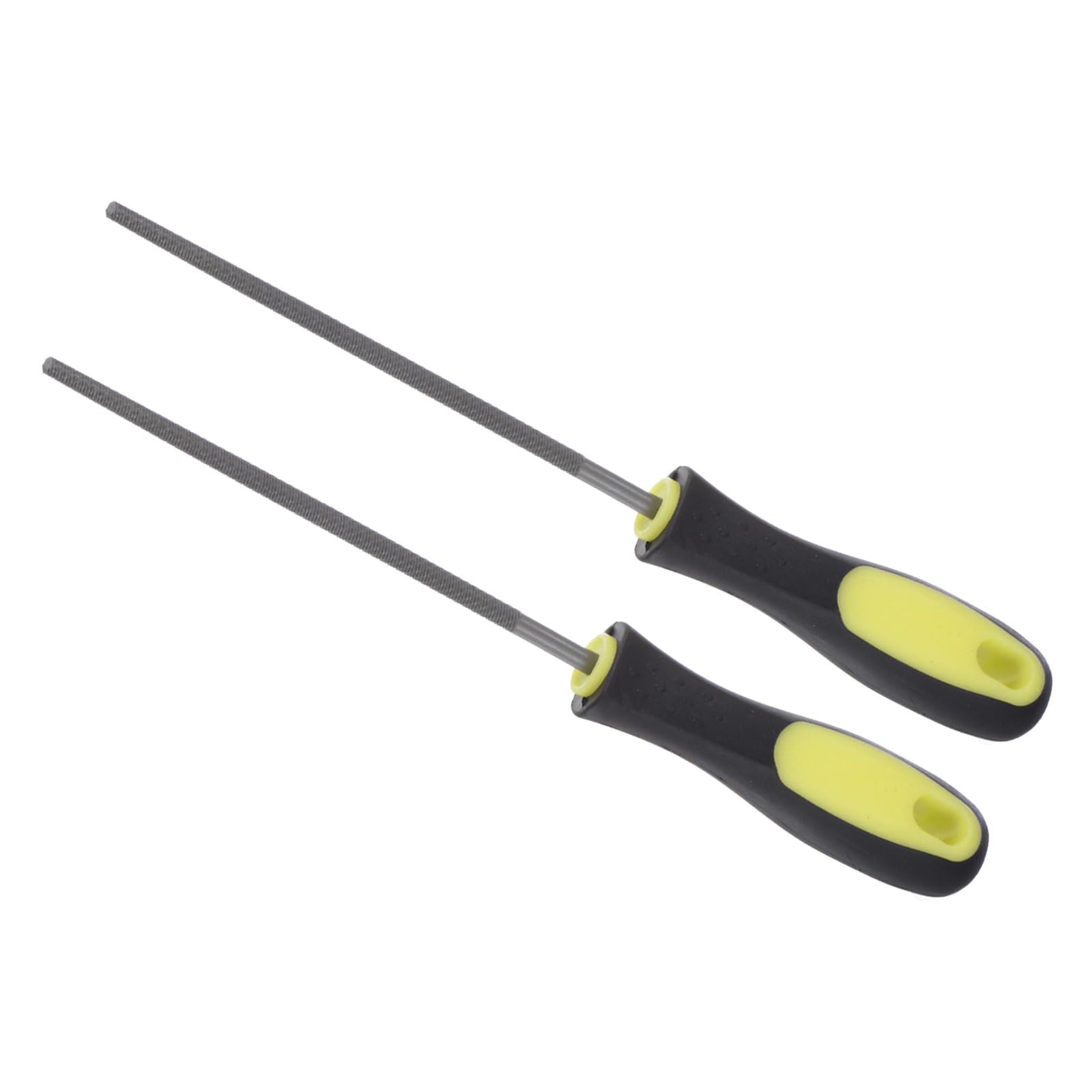 CoCud Round File, | 6 Inch File Length |, High Carbon Steel Medium Cut File Hand Rasp with Anti-Slip Grip Handle - (Applications: for Shaping Metal Wood Plastic), 2-Pieces