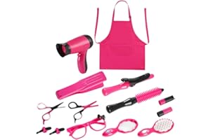 TOYANDONA 1 Set Hair Salon Toys for Girls Plastic Beauty Salon Set Pretend Hair Styling Set with Barber Apron Hair Dryer