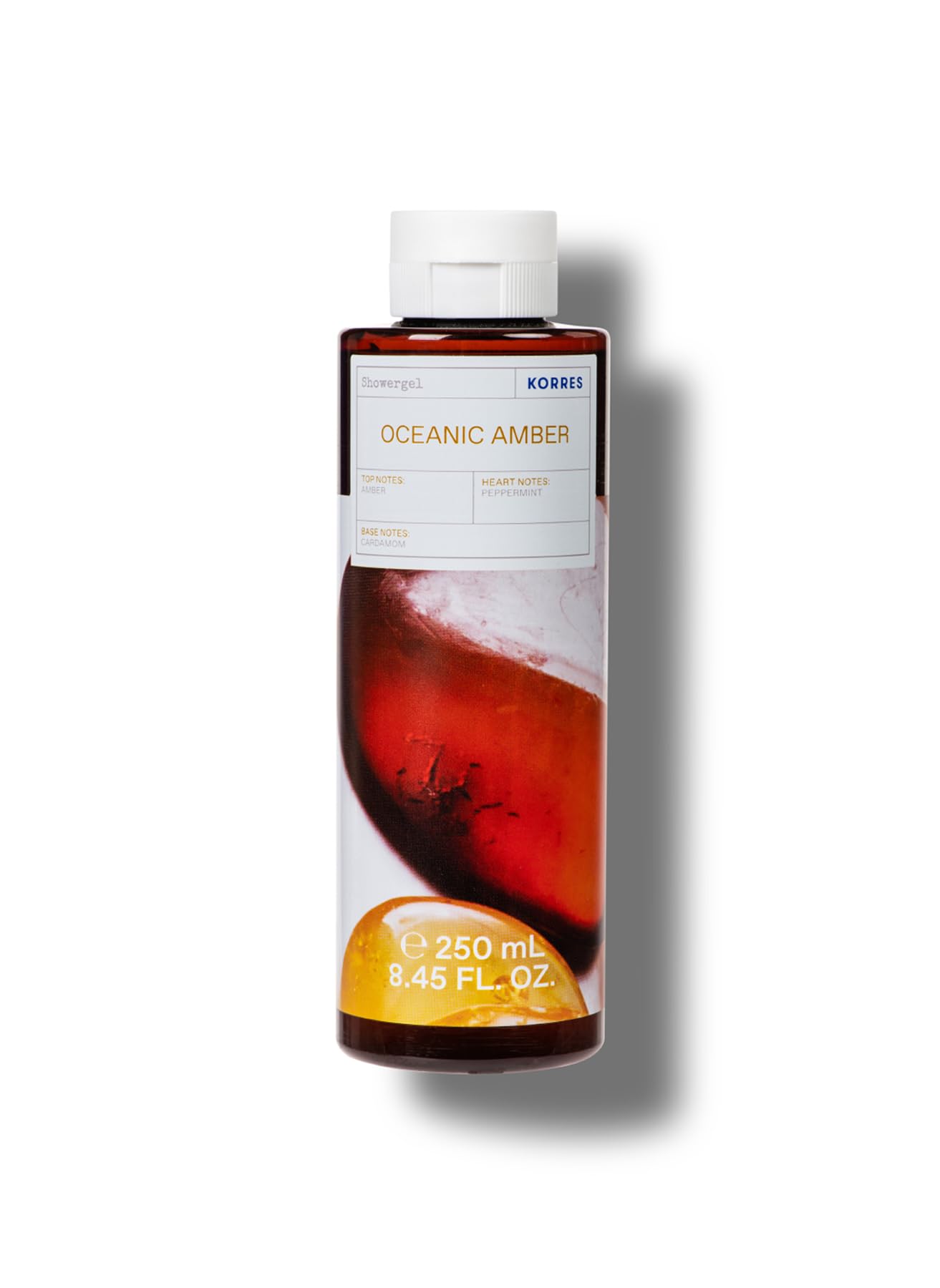 KORRES Oceanic Amber Revitalising Shower Gel for Men with Active Aloe Vera, Dermatologically Tested, Vegan, 250 ml