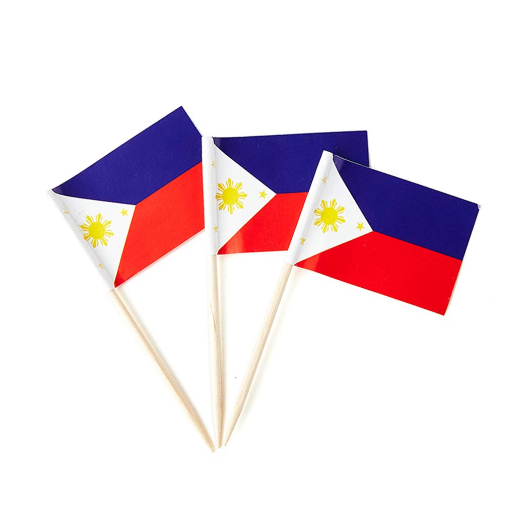 Philippines Flag Filipino Flag, Small Mini Philippine Toothpick Flags for Food, Cupcakes, Cocktails, Appetizers, Bar Party Decorations