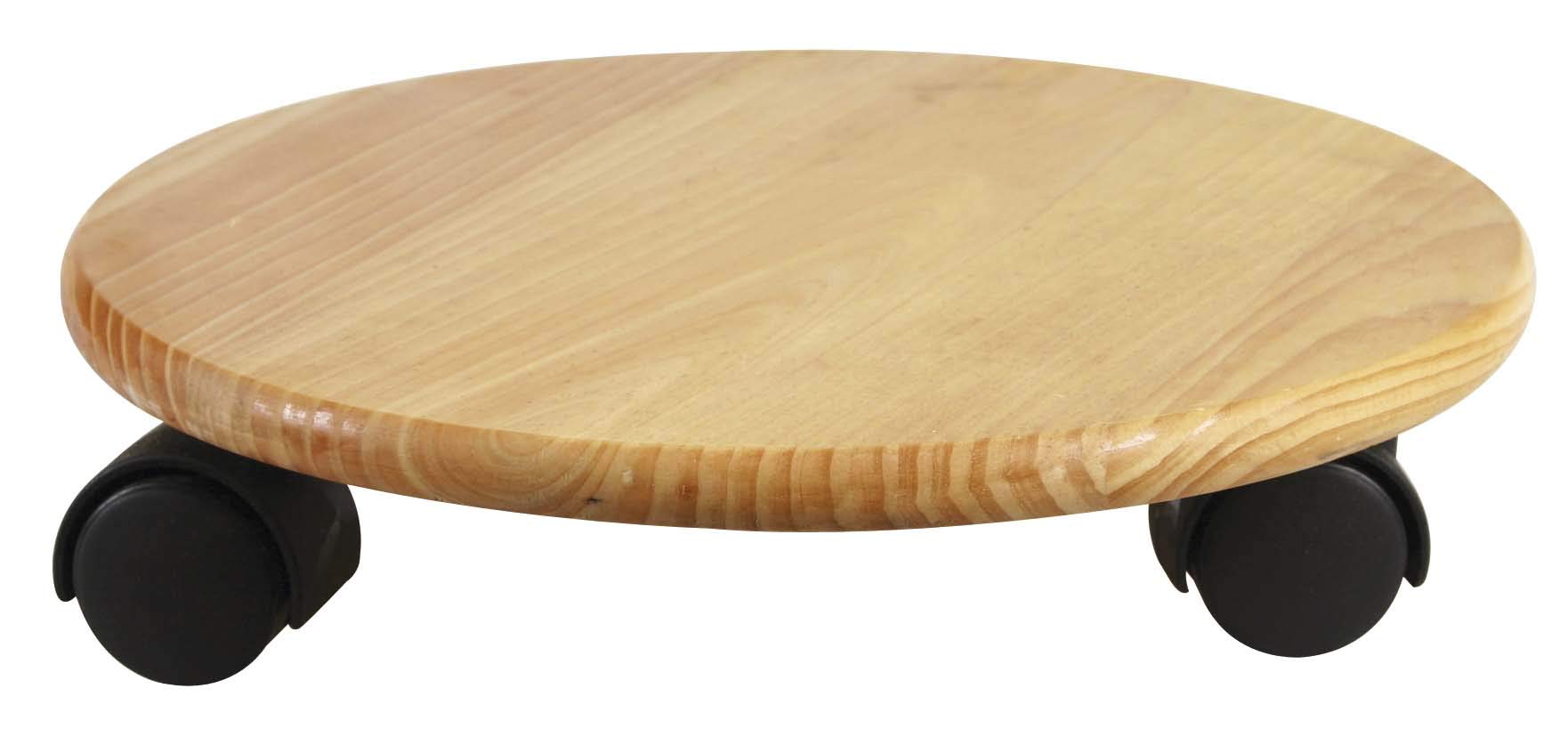 Verdemax 5152 30 cm Varnished Round Wooden Trolley