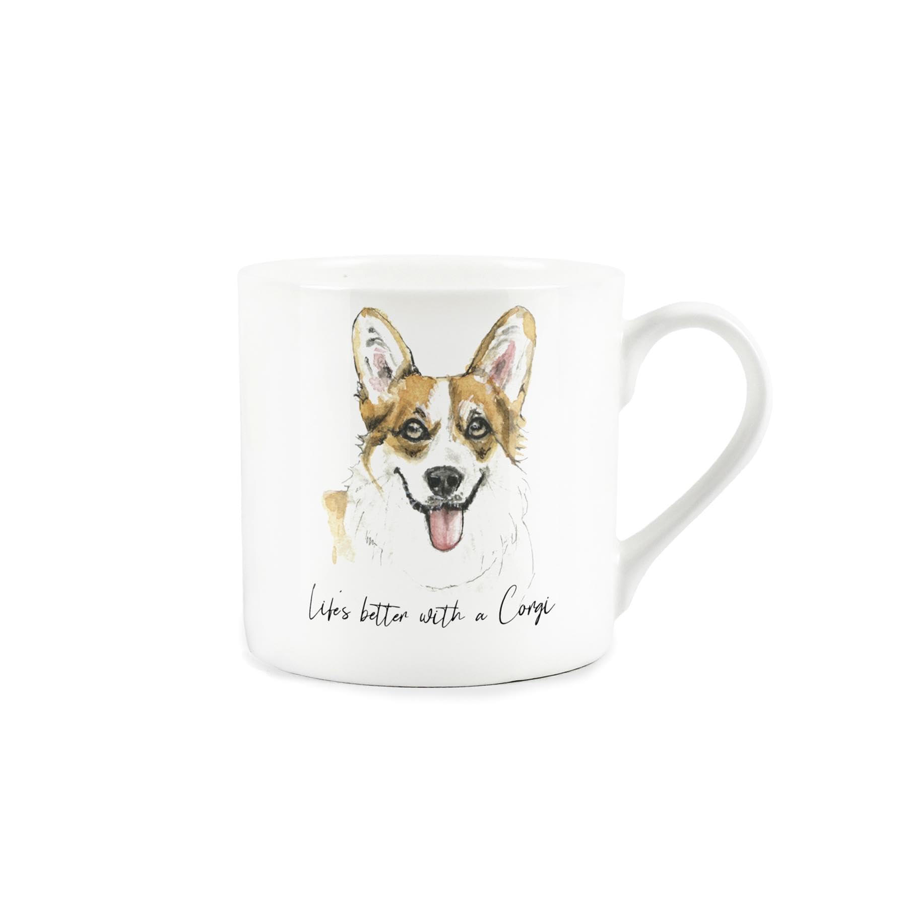 Purely Home Corgi Mug - Lifes Better with a Corgi Bone China White Mug - Tea/Coffee Gift for Dog Lovers