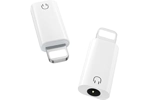 MoKo Lightning to 3.5mm Audio Headphone Adapter (Playback Only), DAC Chip Lightning to Aux 3.5mm Headphone Jack Audio Dongle 