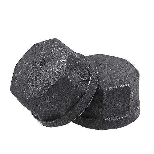 10 Pack 3/4 inch Malleable Cast Iron Pipe Cap, GOOVI DIY Retro