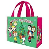 Vandor 85273 Peanuts Happy Holidays Gift Tote, Large, Multicolored