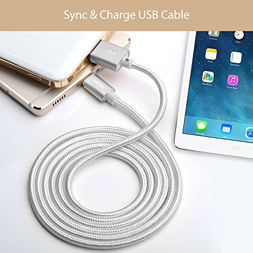 Vanten(TM) 3ft Reversible Apple iPhone 7 / iPhone 7plus Lightning Cable and Micro USB Cable Nylon Braided 2 in 1 Joined USB Cord for iOS and Android with One Plug (1 Pack)