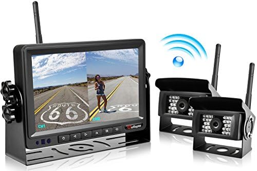 2018 Update Digital Wireless Backup Camera and Monitor Kit Reverse Rear view Cam Kit For Truck/Trailer/Bus/RV/Pickups/Trailer/Camper/Van When Reversing Parking Backing E2