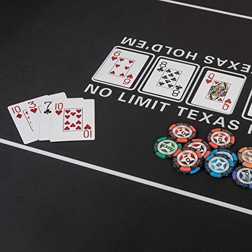 GAMELAND 70" x 35" Portable Oval Sure Stick Rubber Foam Poker Table Top Layout Poker Mat (Black