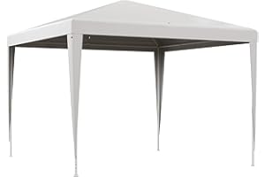 Outsunny 10x10ft Party Tent Portable Gazebo, Folding Garden Canopy Event Shelter Outdoor Sunshade, White