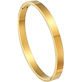 JotCa Gold Bracelets for Women, 18K Gold Plated Cubic Zirconia Bangle Bracelets Stainless Steel Eternity Crystal Oval Bracelet Cuff Bracelets for Women Jewelry