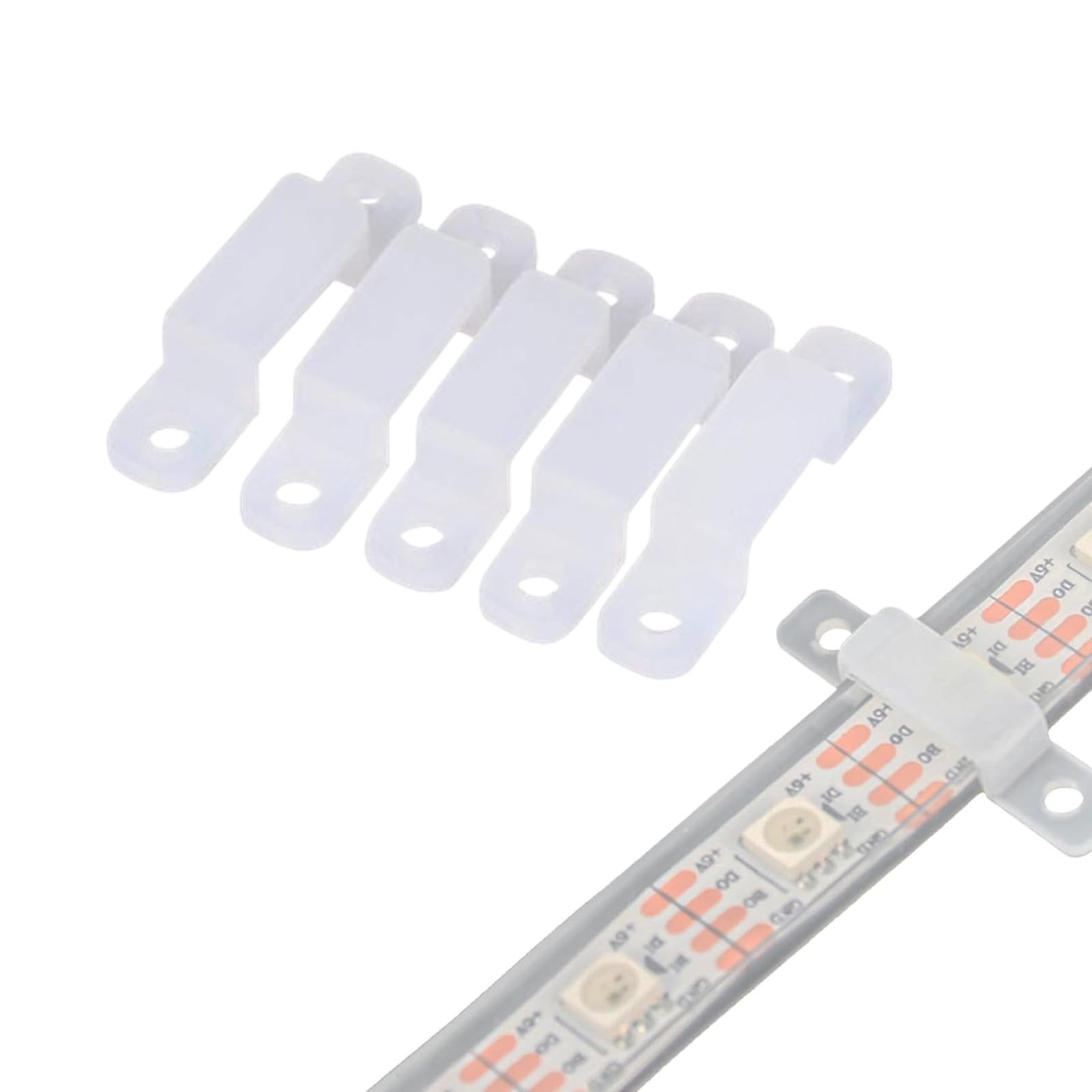 GOTOTOP 100PCS Strip Light Mounting Bracket Clips, 8/10/12mm Silicone Holder Clip For Fixing 3528 5050 1210 RGB LED strip Light(12mm)