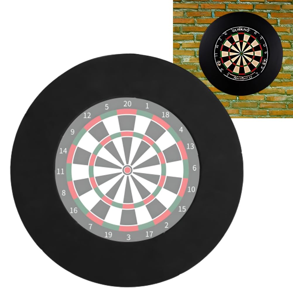 Dart Board Surround Ring,thk Protective Eva Wall Cover For Missed Throws,Easy Assembly For Home&Outdoor Use,Perfect Darts Accessory,Prevent Wall Damage With The Wall Protector Plate. (Black2.5)