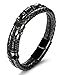 JOERICA Magnetic Clasp Leather Bracelets for Men Teens Cuff Bracelet 8.5inches