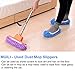 FEATHERHEAD Bontip 4 Pairs (8 Pieces) Unisex Washable Dust Mop Slippers Shoes Microfiber Cleaning House Mop Slippers Multifultional Floor Cleaning Shoes Cover for House Kitchen Office (Free Size)