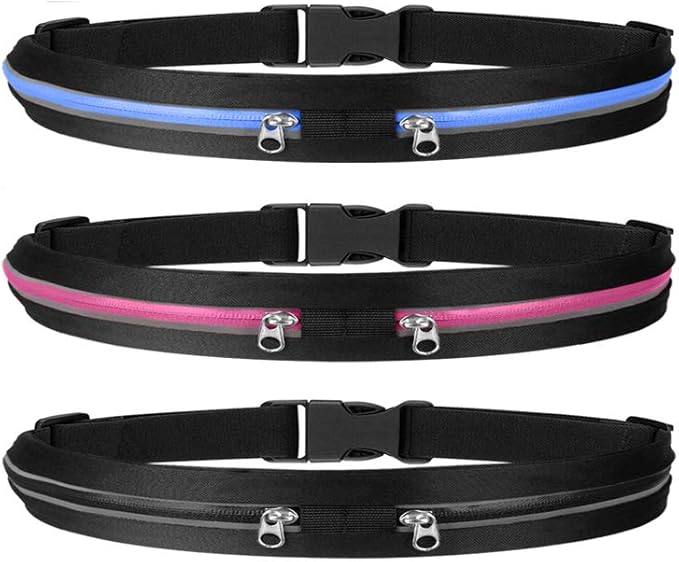 Running Belt 3 Pack,Water Resistant Running Waist Pack with Adjustable