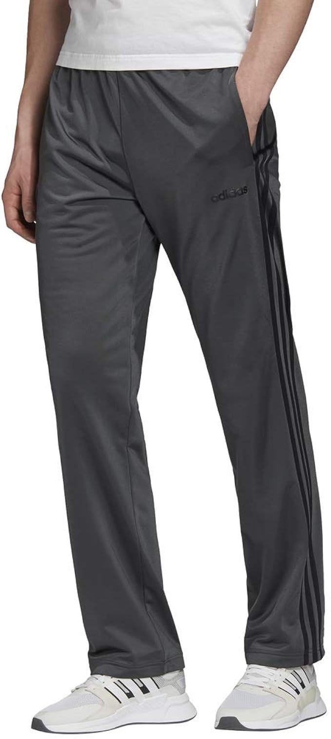 adidas Men's Essentials 3Stripes Regular Pant Tricot Open Dark Gray