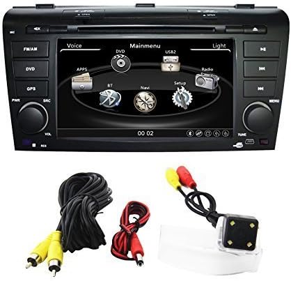 Zestech 8 inch for Mazda 3 2004-2009 In Dash HD Touch Screen Car DVD Player GPS Navigation Stereo Support Bluetooth/SD/USB/Ipod/FM/AM Radio with North and South America Map and Rear View Camera