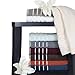 6-Piece Towel Set - Combed Cotton Rice Weave Bathroom Accessories with 2 Bath Towels, 2 Hand Towels, and 2 Washcloths by Bedford Home (Black)