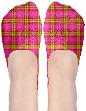 No Show Liner Socks Colored Plaids Heel Non Slip Flat Boat Sock Low Cut Ankle Line For Women