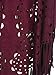 Choies Women's Coffee/Burgundy Suedette Laser Cut Fringed Cape Coat Shawl Wrap Scarf