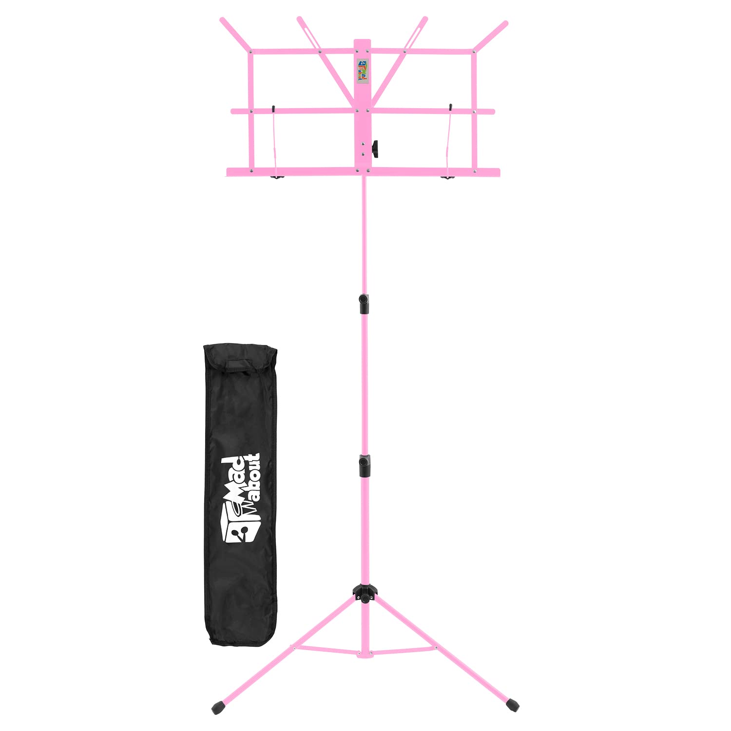 Mad About MA-MS05 Folding Music Stand - Easy Folding Portable Sheet Music Holder with Carry Bag, Pink