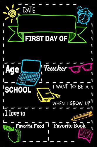 Metal tin sign 8x12 inches First Day of School Chalkboard Tin Sign Reusable Easy Clean Back to School