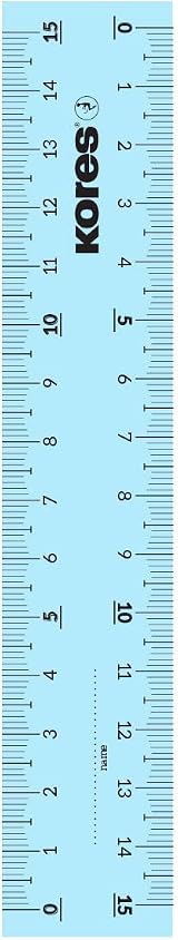 Kores Transparent Ruler 15cm with Inking Edge Random Colour view 3
