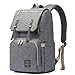 HaloVa Diaper Bag, Baby Nappy Backpack, Maternity Mommy Daddy Travel Shoulders Backpack, with Wet Cloth Pocket, Thermal Insulated Bottle Pockets and Stroller Hanging Hooks, Large Opening Design, Gray