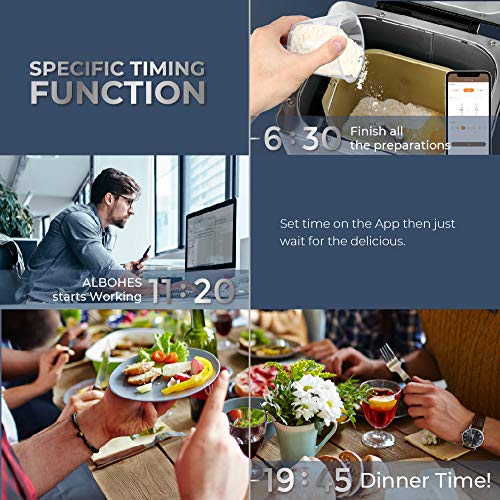 4 ALBOHES+Stainless+Detachable+Programmable+Breadmaker