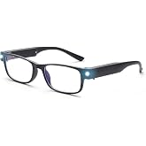 OuShiun Reading Glasses with LED Light Readers Blue Light Blocking Anti Eyestrain Eyeglasses Lighted Nighttime