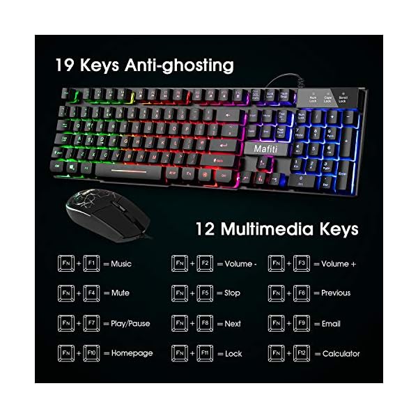 Mafiti-RK101-7-Rainbow-Backlit-Gaming-Keyboard-Mechanical-Feeling-USB-Wired-Gaming-Keyboard-with-Breathing-Light-Mouse-Combo-for-Working-or-Gaming-UK-layout Gaming Keyboard Mouse Set,Mafiti RK101 7 Rainbow Backlit Keyboard with Mechanical Feeling Breathing Light for Working or…