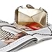 b.m.c BMC Womens Smoked Antique Bronze Gold Colored Alloy Metal Abstract Stone Cut Hardcase Fashion Clutch Shoulder Chain Handbag