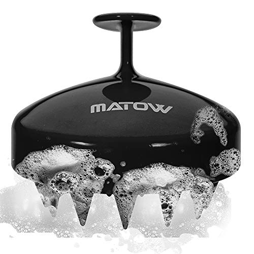 Hair Scalp Massager Shampoo Brush, MATOW Silicone Scalp Massage Brush Scalp Care Comb for Men, Women and Pet (BLACK) - Thumbnail 7