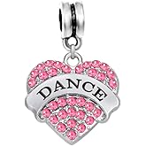LaBenie Dangle Pink Crystal Dance Charm Bead