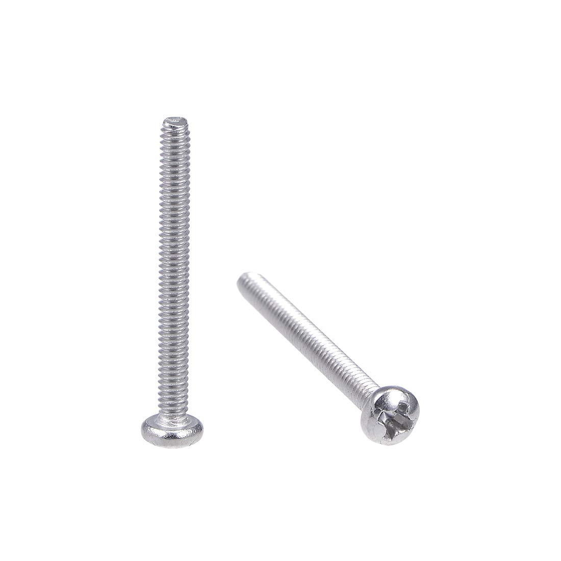 sourcing map M2x20mm Machine Screws Pan Phillips Cross Head Screw 304 Stainless Steel Fasteners Bolts 100Pcs