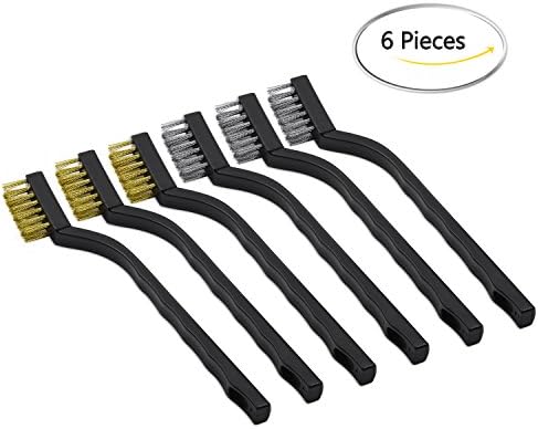 Quwei 6PCS Wire Brush for Cleaning Welding Slag and Rust Stainless Steel and Brass Masonry Brushes