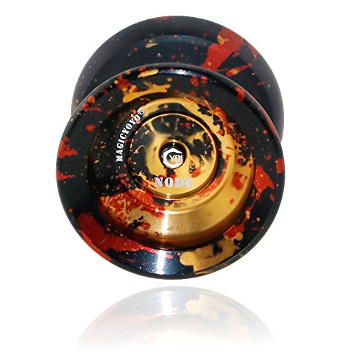 MAGICYOYO Unresponsive Y01 Node Yoyo Black &Golden& Red Acid Finished with Glove+ Yoyo Bag + 5 Strings