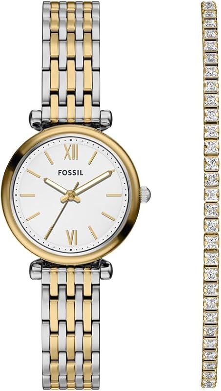 Relógio analógico de quartzo feminino com bracelete em aço inoxidável ES5450SET