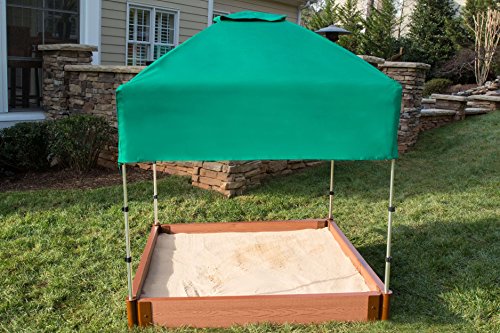 Frame It All Two" Series 4ft. x 5.5in. Composite Square Sandbox Kit with Canopy/Cover