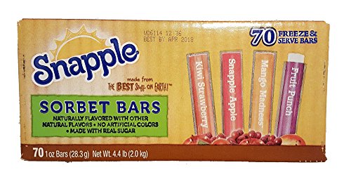 Snapple Sorbet Bars 70 Pack