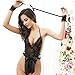Kollmert Fashion Seductive Women's G-String Teddy Underwear Bodysuit Lace Nightwear (Black)