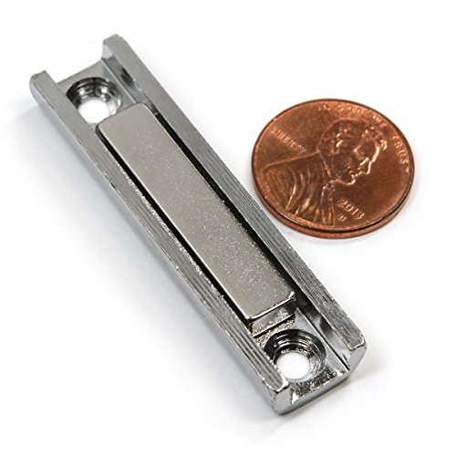CMS Magnetics Heavy Duty Neodymium Channel Magnets w/Countersunk Holes 45 LB Holding Power Mounting Magnets for Doors, Cabinets, Gun Holders - 8 Pack w/16 Screws Included