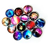 Refrigerator Magnets,Koolemon 14PCS Crystal Glass Refrigerator Magnets Funny Magnets for Refrigerator Office Cabinets Whiteboard Photo,Starry Sky Decorative Magnets
