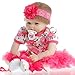 SanyDoll Reborn Baby Doll Soft Silicone Vinyl 22inch 55cm Lovely Lifelike Cute Baby Boy Girl Toy Beautiful Princess Dress