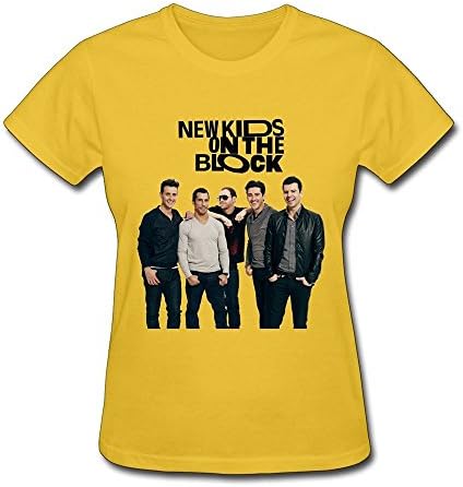 WANXIN Women's New Kids On The Block T-shirt Size XL Yellow