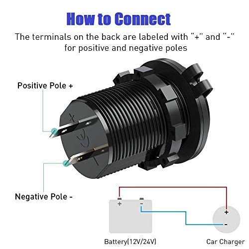 YONHAN Cigarette Lighter Socket 12V Power Outlet Receptacle with Green LED for Car Marine Motorcycle Scooter RV and More, 2-Pack