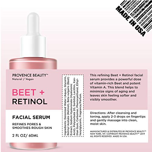 Beet and Retinol Gel Face Serum Vitamin A Facial Serum for AntiAging