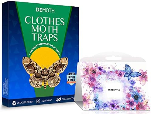 DeMoth Effective Moth Traps Against Pantry Moths | Odor-Free & Natural | The Best Defense Against Pantry Moths and Indian Meal Moths | 6-Pack Moth Prevention