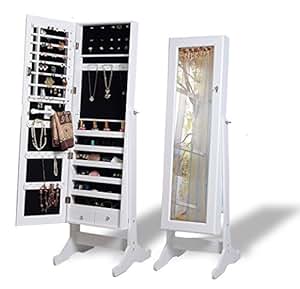 Intirilife Espejo Armario Joyero in Blanco - Organizador de Joyas con