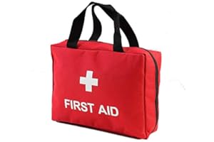 MTGHYARE First Aid Bag Empty, Small Travel Empty First Aid Kit Bag Box Pouch Compact Survival Medicine Bag for Home Office Car Businesses Camping(Empty Bag) (Red)